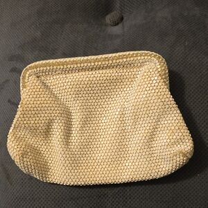 Vintage Sequin Evening Clutch Bag in Champagne